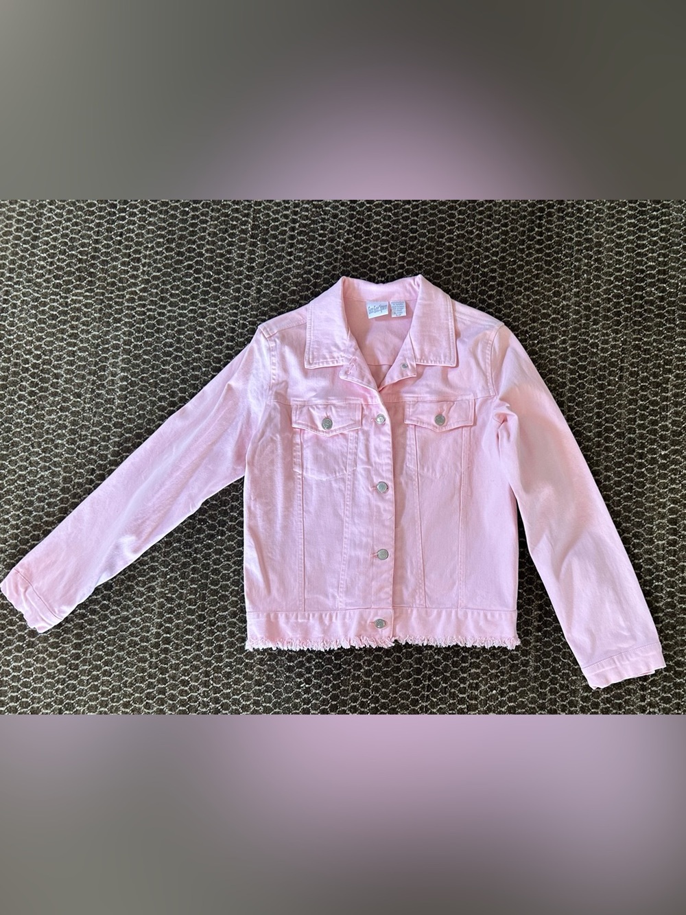 Womens Pink Jean Jacket - Classic Button-Up